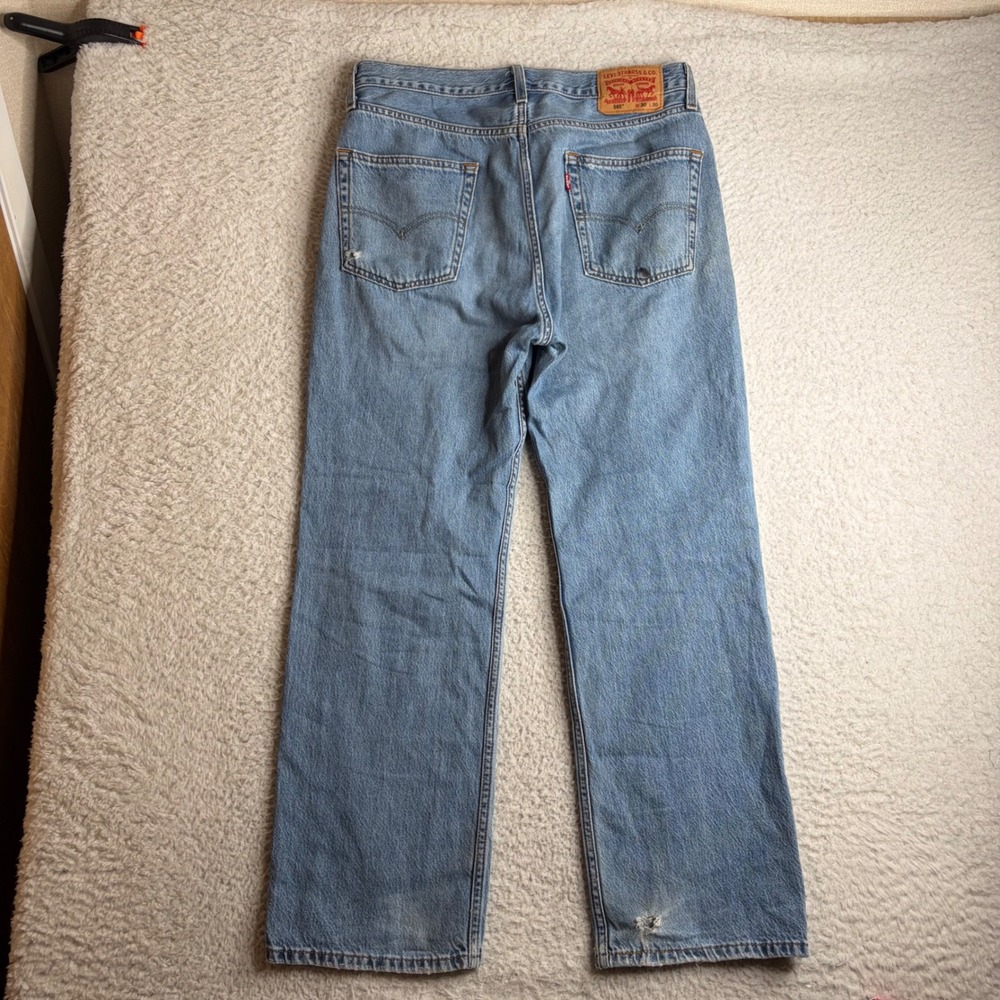 Levis 565 Loose Fit Jeans Mens 30x30 (33x28) Light Wash Denim Wide Leg Distress